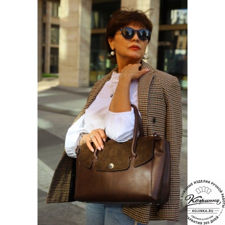 Женская кожаная сумка "Сильвия" (коричневая)